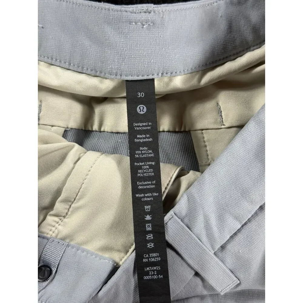 Lululemon Shorts Mens 30x10 Gray Commission Nylon Stretch Travel Golf